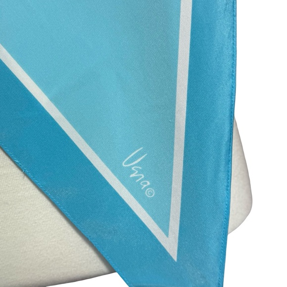 Vintage Vera Neumann 100% Silk Scarf Blue - Picture 4 of 8